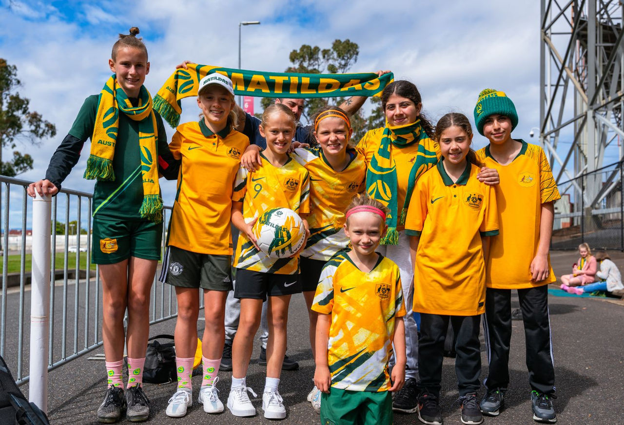 Matildas Training Group of Spectators