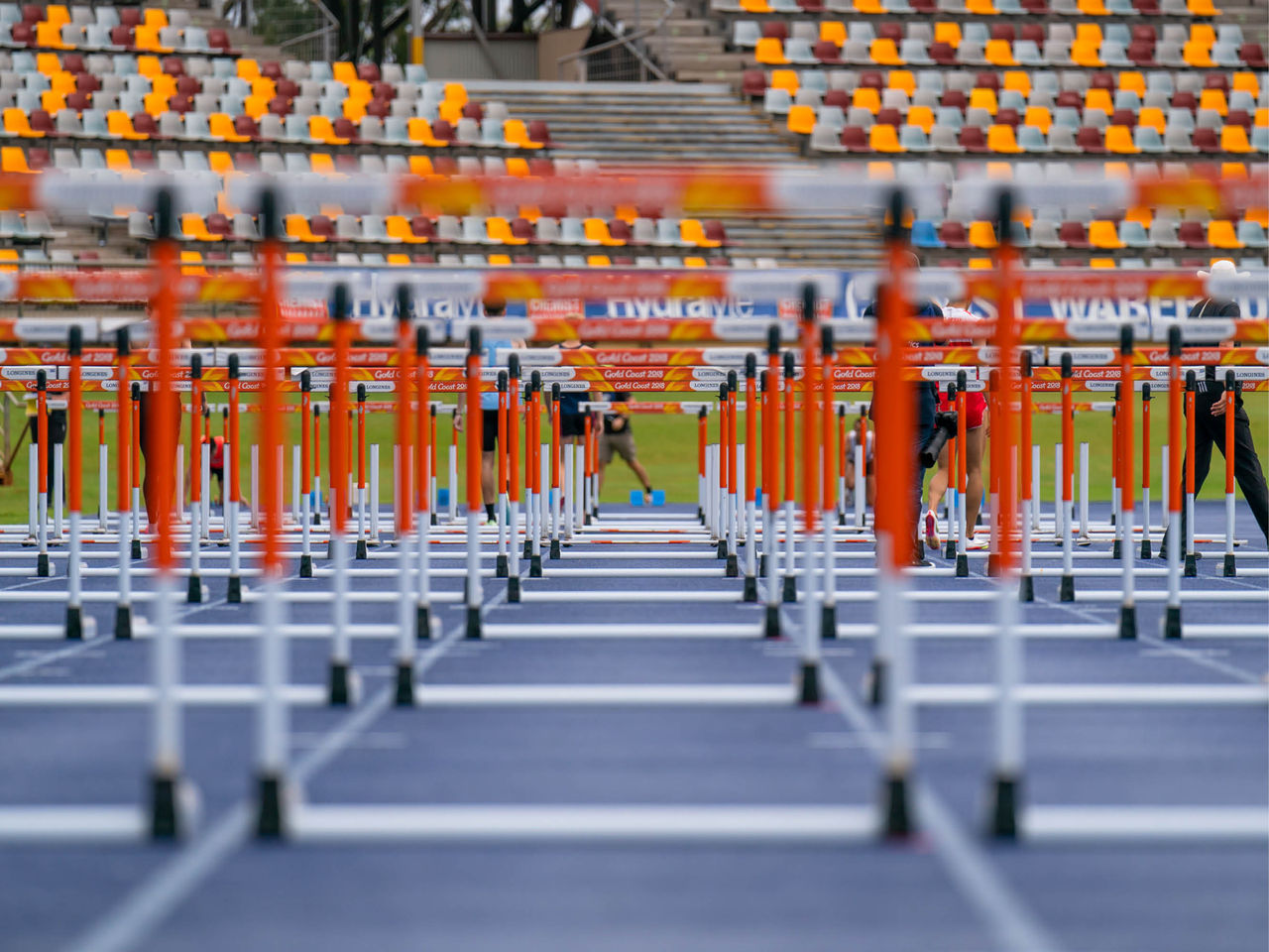 Hurdles Close Up on Track